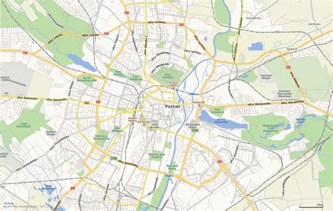 Mapa Poznania z zaznaczonymi Termami Maltańskimi