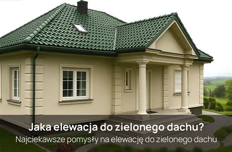 Fragment elewacji z detalami drewnianymi i kamiennymi, obok zielonego dachu