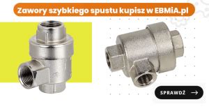 Tabela popularnych rozmiarów zaworów szybkiego spustu