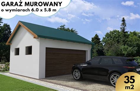 Garaż murowany z dwuspadowym dachem