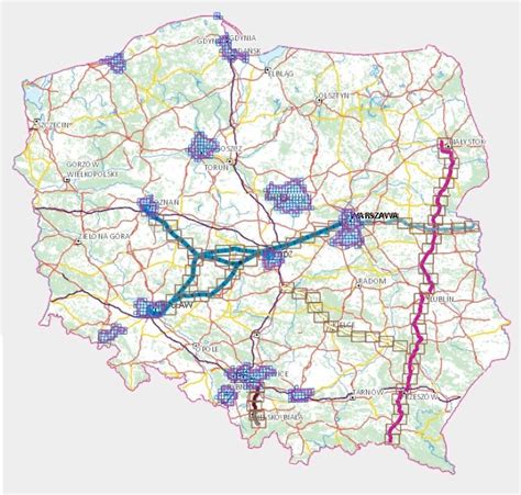 Mapa Raciborza z zaznaczonymi obszarami z ofertami garaży